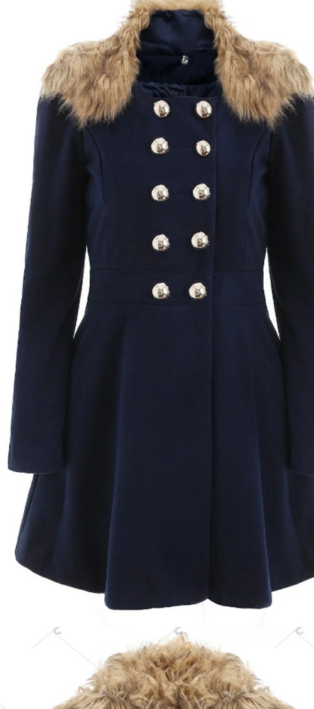 Blue Waisted Slimming Coat